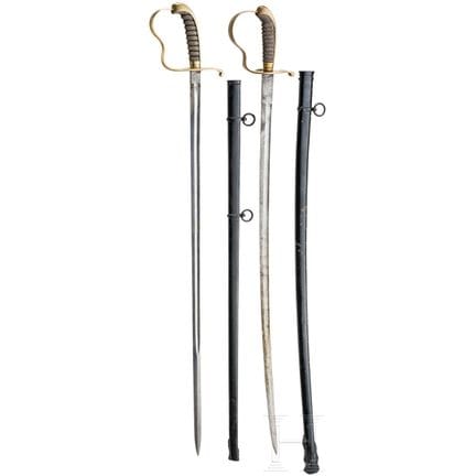 Two Sabers for Infantry Officers, Model 1855  
Jew