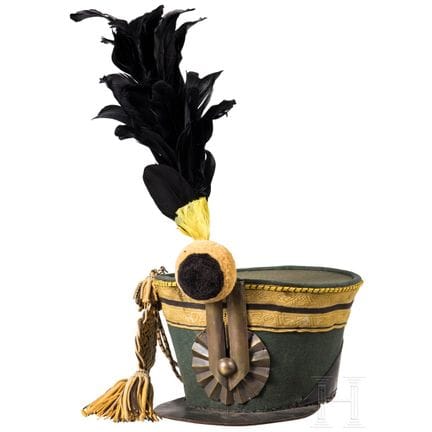Un shako M 1836 para suboficiales del 10.º Regimie
