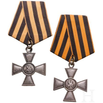 Deux croix de Saint-Georges russes, 3e et 4e class