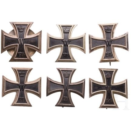 Six Croix de fer de 1re classe, 1914  
Noyau en fe