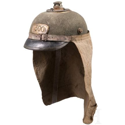 An Ersatz helmet with neck flap for use in Serbia 