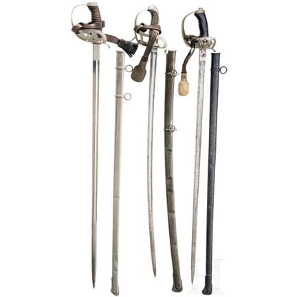Three Prussian cavalry swords, 19th/20th century  