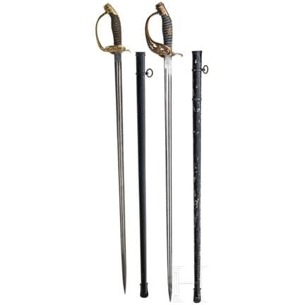 Two swords M 1889 for infantry officers, 19th/20th