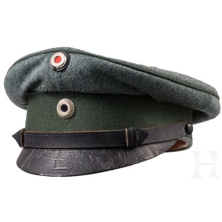 A field-grey visor cap for officers of the Royal B