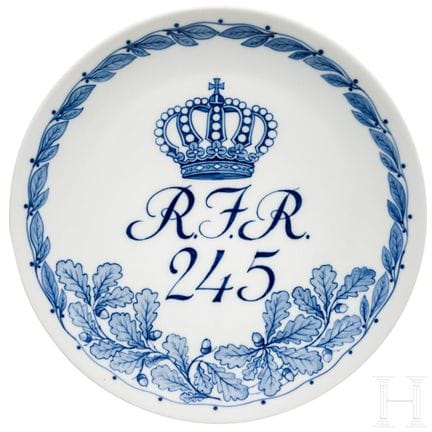 Piatto di Meissen per il 245° Reggimento di Fanter
