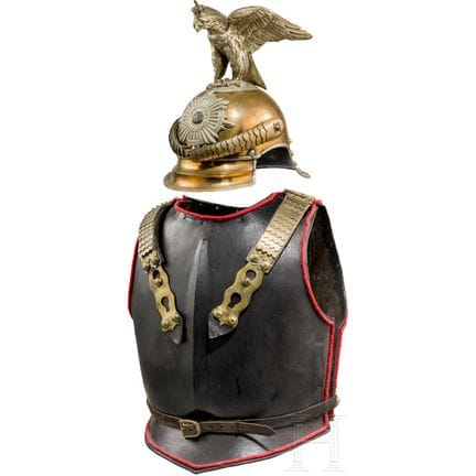 A helmet, a cuirass and a reservist painting for e