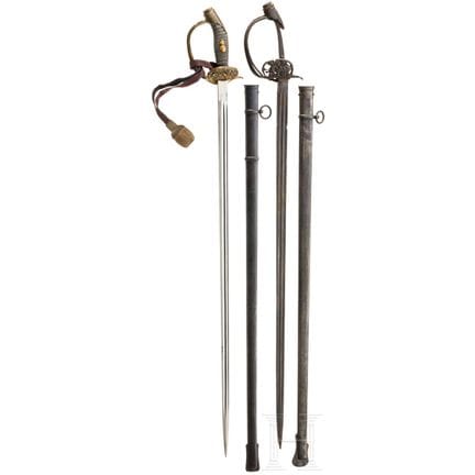 Two swords M 1889 for officers of the infantry, fr