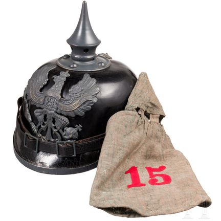A helmet M 1915 for foot troops, dated 1916  
Kamm