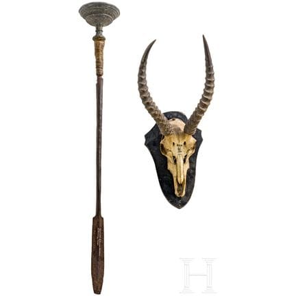 A fetish staff of the Bakundu in Cameroon and a sp