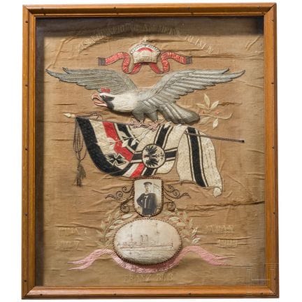 Un quadro ricamato in seta cinese e un’aquila in l