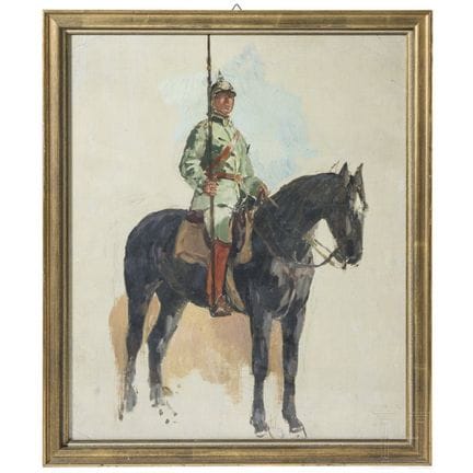 Studio a olio di un cacciatore a dorso di tubo, 19