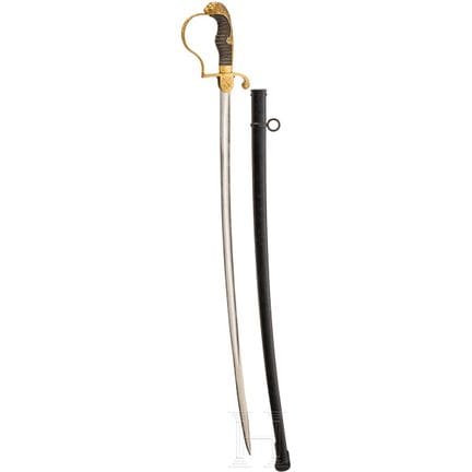 An artillery officer's sabre with inscription, dat
