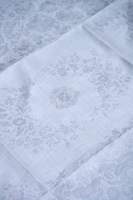 Nappe en damas de lin, fin du XIXe siècle, fin dam