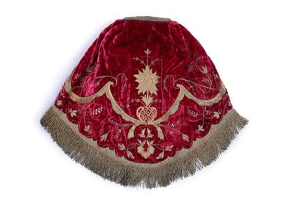 Fondello da pistola ricamato, epoca Luigi XV, vell