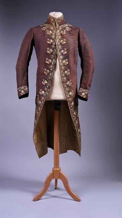 Habit à la française brodé, vers 1780-1785, habit 