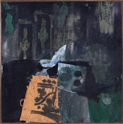 安东尼·克拉韦（1913-2005）《印花桌布》 布面油画与拼贴画，右下角及背面均有签名并标注197