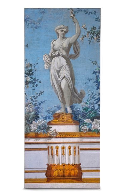 19世纪画派《缪斯》系列，四幅大型油画。高269厘米 - 宽111厘米；高269厘米 - 宽111.