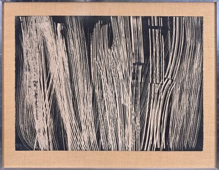 汉斯·哈通（Hans HARTUNG，1904-1989） G1970-21，1970年 阿什纸上的