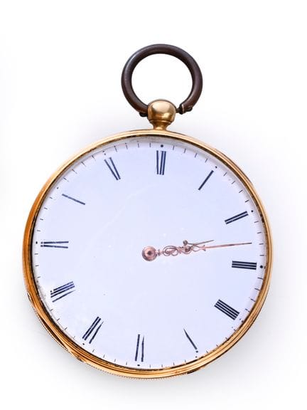 Taschenuhr aus 750er Gelbgold, mechanisches Handau