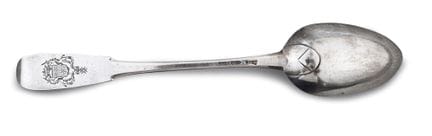 Cuillère à ragoût en argent, du modèle uni plat, l