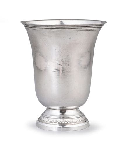 Silberne Schale (950°/°°) in Tulpenform, der Fuß m