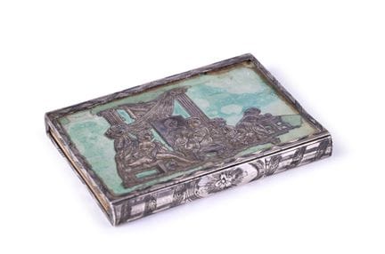 Carnet de bal en argent et vermeil 958°°, figurant