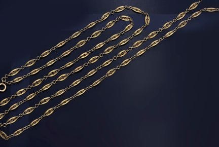 Halskette aus 750er Gelbgold mit filigranem Geflec
