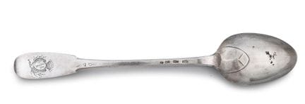Cuillère à ragoût en argent, du modèle uni plat, l