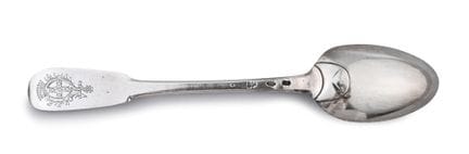 Cuillère à ragoût en argent, du modèle uni plat, l
