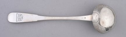 Silberne Suppenkelle, 1. Feingehalt (950°/°°), sch