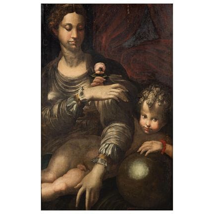 Pintor emiliano, siglo XVI
LA VIRGEN DE LA ROSA
ól