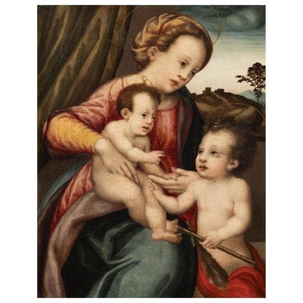 Escuela toscana, siglo XVI
LA VIRGEN CON EL NIÑO Y