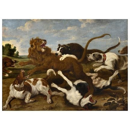 Pintor flamenco, siglos XVII-XVIII
CAZA DEL LEÓN
ó