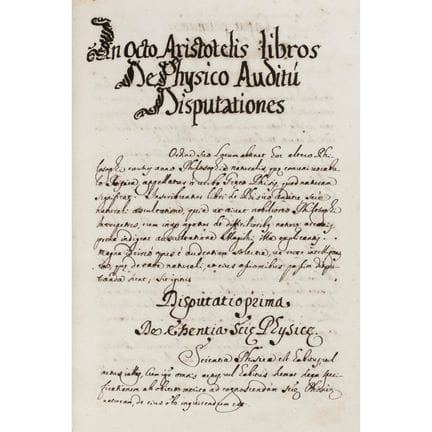 [Astotele]. Disputations on the Eight Books of Ari