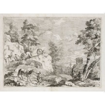 [Venice] Ricci, Marco. Landscape with Horsemen on 