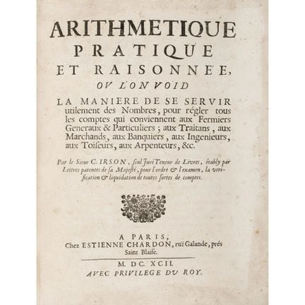 Irson, Claude. *Arithmetique pratique*. Paris, Cha