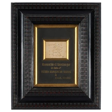 Gabelsberger, Franz Xaver. Short handwritten note.