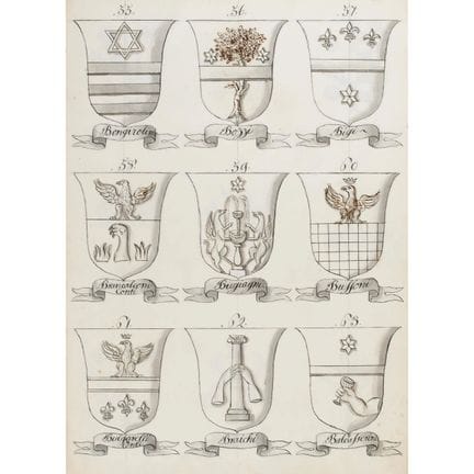 19th-Century Heraldic Manuscript on the Families o