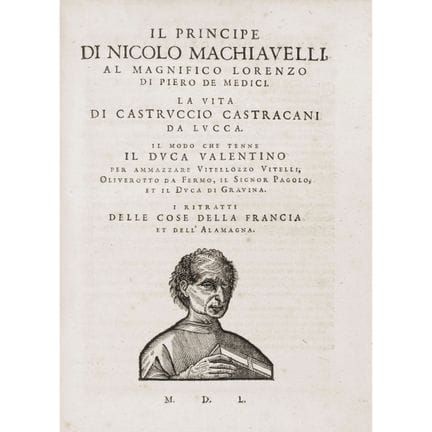 The famous “Testina” edition of Machiavelli’s work