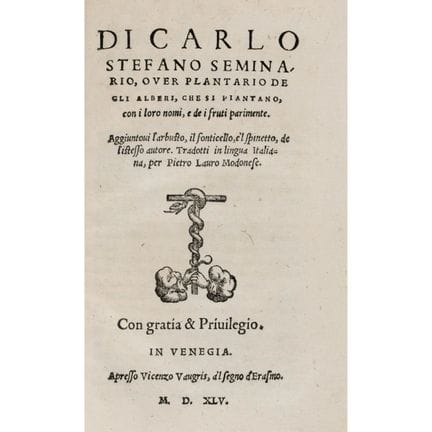 Estienne, Charles. *Seminario, or Plantario de gli