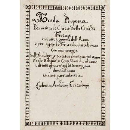 [Florence] Giamboni, Ludovico Antonio. A Perpetual