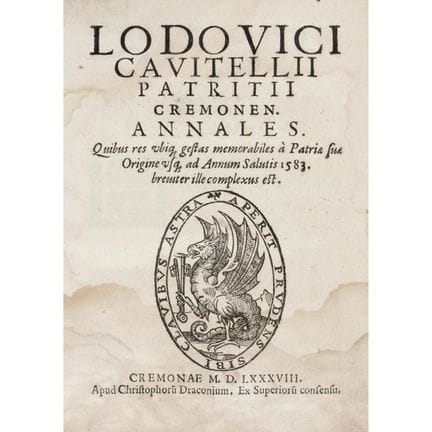 [Cremona] Cavitelli, Lodovico. *Annales*. Cremona,