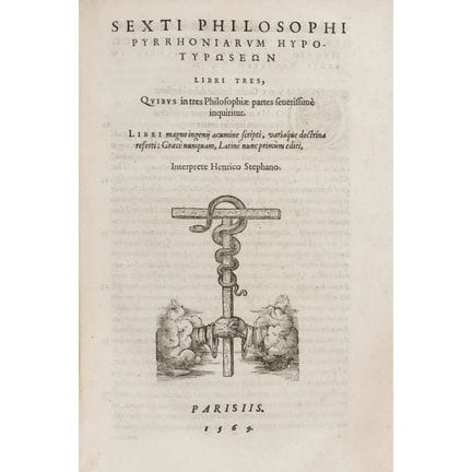 Sextus Empiricus. *Adversus mathematicos*. Paris, 
