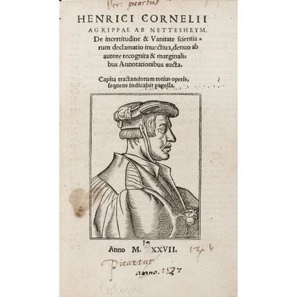 Agrippa, Heinrich Cornelius. *De incertitudine et 
