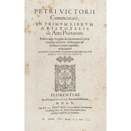 Vettori, Pietro. Commentarii, on the first book of
