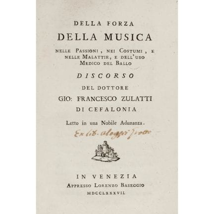 Zulatti, Giovanni Francesco. On the Power of Music