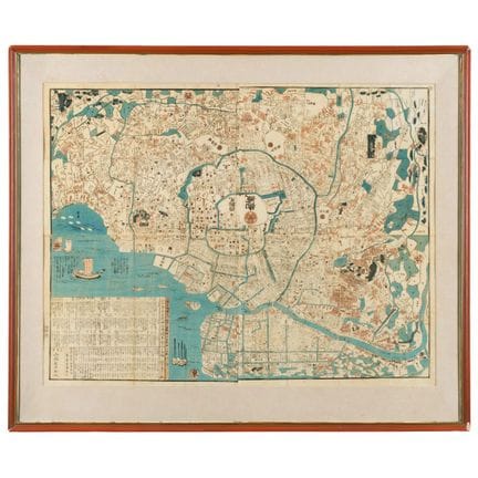 Mapa ilustrado del Gran Edo. Tokio, Shoei, hacia 1