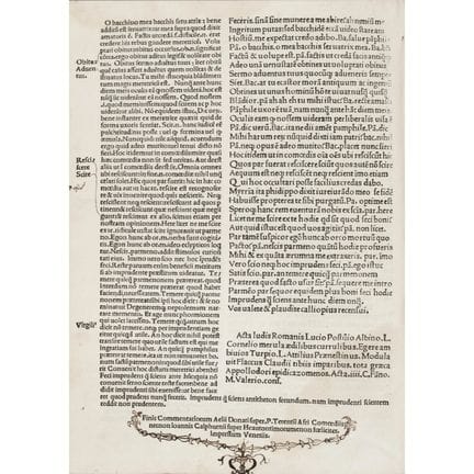 Terencio Afro. Terentius cum duobus commenti. Vene