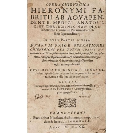 Fabrizi d’Acquapendente, Girolamo. *Opera chirurgi