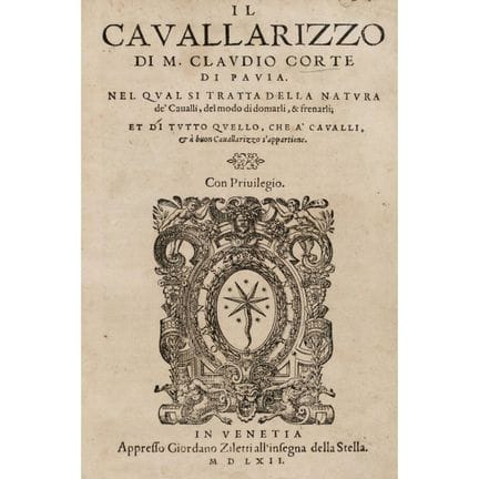 Corte, Claudio. Il Cavallarizzo. Venecia, Ziletti,